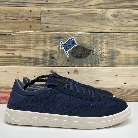 OluKai Puliki Drop-In Heel Casual Cotton Shoes Men’s Size 11.5 Indigo Suede - Picture 5 of 12